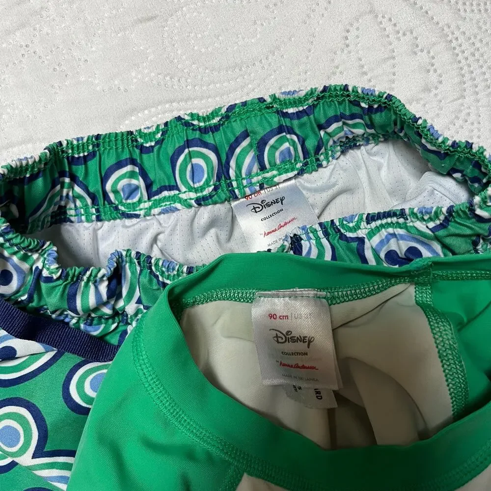 Hanna Andersson Disney Mickey Rash Guard and Swim Trunks Size 3